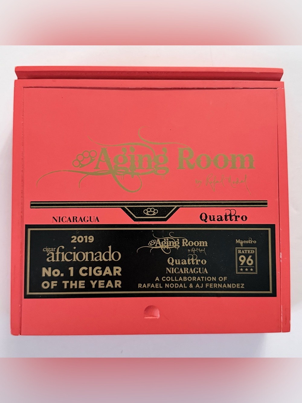 Aging Room Quattro Nicaragua Maestro Empty Wood Cigar Box Slide Top
